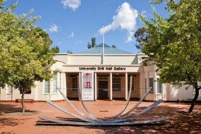 Colour image of external view of the Drill Hall Gallery in Acton, Canberra